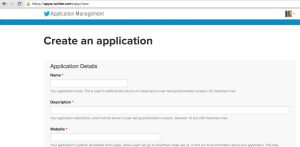 Create twitter app
